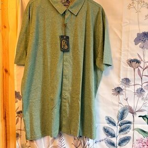Men's Casual Green Button-Down Shirt
